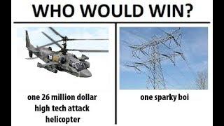 Russian Ka-52 Gunship Helicopter VS One Sparky Cable