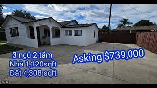 El Monte single house 3b2b 1120sqft Lot 4308sqft, NO garage, Ready Move In. Asking $739,000