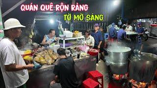 Bỡ ngỡ trước quán bán ăn sáng ở quê giá rẻ mới tờ mờ sáng đã rộn ràng cả xóm