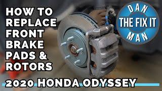 2018 - 2023 HONDA ODYSSEY - HOW TO REPLACE FRONT BRAKE PADS & ROTORS - DIY - WITH TORQUE SPECS!