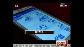 txtWeb android app featured on NDTV Cell Guru Show