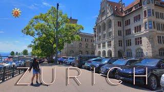 ZURICH SWITZERLAND ️ 4K HDR Walking tour from Münsterbrücke to Bahnhofstrasse / Fraumünster