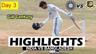 India Vs Bangladesh 1st Test Match Day 3 2024 Full Highlights | Ind Vs Ban