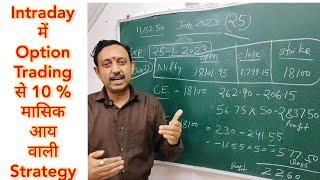 इंट्राडे में ऑप्शन ट्रेडिंग करके लगभग 10% मासिक आय कैसे कमायें ? Intraday Option trading Strategy