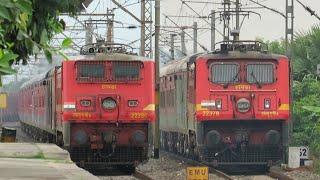 Dangerous Red WAP-4 with Red LHB Train at Full Speed | Absolute WAP-4 Supremacy | Indian Railways