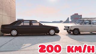 Mercedes-Benz S600 W140 vs VAZ/LADA 2106  200 km/h  BeamNG.drive CRASH test