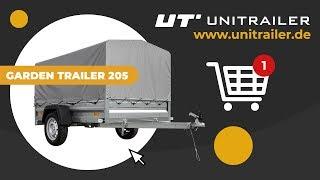 PKW-Anhänger 750 kg UNITRAILER Garden Trailer 205 Ladefläche 200x125 mit Hochspriegel und Hochplane