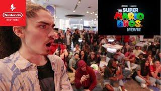 LIVE CROWD REACTION to The Super Mario Bros. Movie TRAILER at NINTENDO NY 10/6/22