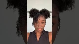 Two puff hairstyles on type 4 hair