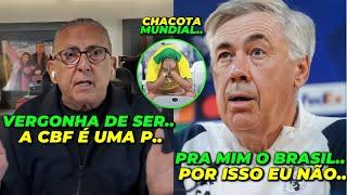 "PIADA MUNDIAL"!  ANCELOTTI RENOVAR COM O REAL E SELEÇÃO BRASILEIRA FICA CHUPANDO O DEDO!