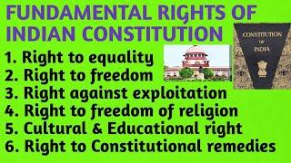 Fundamental Rights of Indian Constitution || Fundamental rights in Indian Constitution.