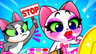 No, Baby, Don't Play with Mommy's Makeup! Funny Cartoons, Nursery Rhymes and Stories Purr-Purr