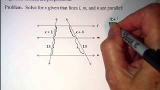 Proportional Segments in Parallel Lines cut by 2 Transversals