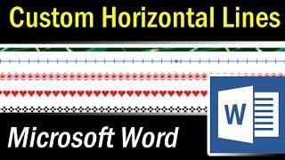 How to create custom horizontal lines in MS Word   Microsoft Word Tutorial