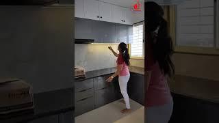 Kitchen Cabinet Lighting Hydraulic Cabinet #modularkitchen  #kitchendesign #shorts #shortsvideos