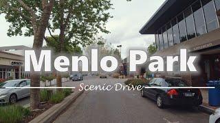 Driving in Downtown Menlo Park, California - 4K60fps