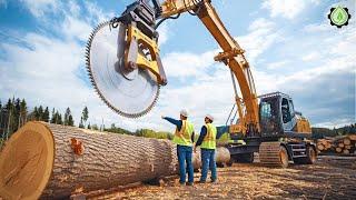 Extreme Dangerous Fastest Big Chainsaw Cutting Tree Machines | Monster Stump Removal Excavator #96