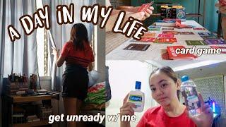 a day in my life  get unready with me and card game