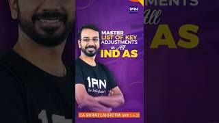 Master List of key adjustments in all Ind AS (check description)
