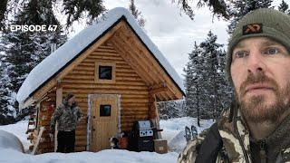 WINTER STORM Finishing Woodshed Roof |EP47| Log Cabin Build on Off-Grid Homestead