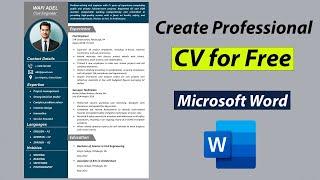 Create Best CV for Free in MS Word | Best CV Format 2023 for Job | CV Tutorial