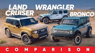 Land Cruiser vs Bronco vs Wrangler: Weekend Warriors! | MotorTrend