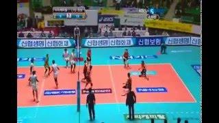 volleyball player "Shin young-suk" in korea volleyball league video / center