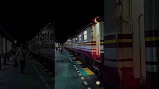 Thailand Train No. 134 Vientiane-Bangkok stops at Lam Narai station.