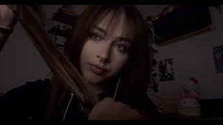 Bestie Plays With Your Hair At Sleepover- ASMR hair play (Hair Brushing & Scratching)