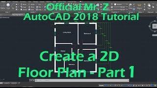 Beginner AutoCAD 2018 Tutorials - 2D Floor Plan - Part 1