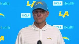 Jim Harbaugh shares his thoughts on free kick & the Chargers W