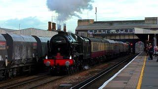 46100 Royal Scot with The Chairman's Train steaming through Tonbridge 3/12/24