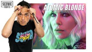 Knife Expert Breaks Down Atomic Blonde Stairwell Fight Scene with Charlize Theron | Scenic Fights