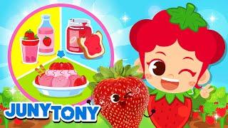 We Love Strawberries Berry Much | Strawberries, Please | Fruit Songs | Kids Songs | JunyTony