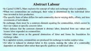 Abstract Labour (Marxist Studies)