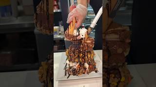 The NUTELLA PEANUT BUTTER WAFFLE TOWER from Elm Street Diner in Stamford, CT!  #DEVOURPOWER