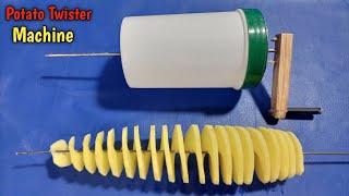 How To Make A Spiral Potato Cutter At Home !! Potato Tornado Maker !! Tornado Twister Machine