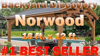 Backyard Discovery Norwood 16 ft. x 12 ft. Cedar Wood Gazebo (B0B2ZVLP9W)