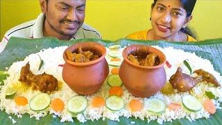 Massive Handi Chicken Curry With Rice Eating Challenge