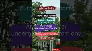 Tech mahindra hiring |Tech mahindra recruitment 2022 #shortsfeed #shorts #jobs  #youtubeshorts