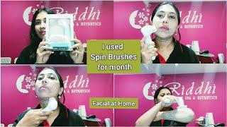 I used Spin Brushes for a month | Easy Facial at home | Duvolle Spincare System Review by Riddhi