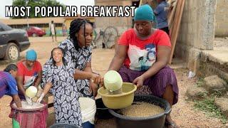 Authentic way of Making HAUSA KOKO \ MILLET PORRIDGE in Rural Ghana West Africa