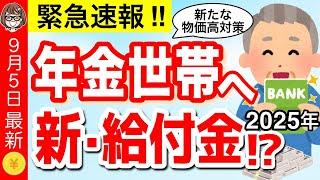 【9月5日最新】政府から年金世帯へ新給付金！？全国民へ食品クーポン/家賃補助など/2025年新たな物価高対策について解説【低所得・年金受給者】