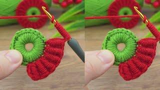 Super idea ~ Very easy red color  tunisian crochet  making #crochet #knitting