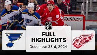 NHL Highlights | Blues vs. Red Wings | December 23, 2024