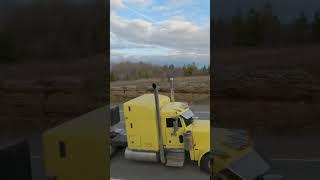 Yellow Peterbilt with Tandem Step deck #shorts #truckspotting