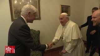 Pope Francis meets with former US President Bill Clinton