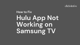 Hulu App Not Working on Samsung TV | Hulu Not Working On Samsung Smart TV 2023