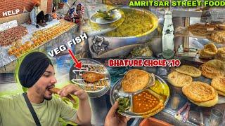 Bhature Chole in 10 Cheapest STREET LUNCH | Kadhi Chawal , Veg Fish  Amritsar street Food