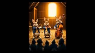 There are three rabbits play with instruments #ai #cat #cute #rabbits #relaxing